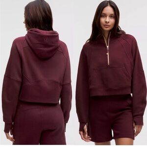 Lululemon Scuba Oversized Half Zip Hoodie in Garnet with Gold Zip XL/XXL